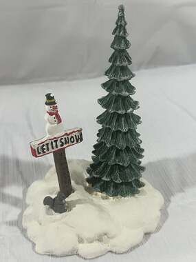 Department 56 "Let It Snow" Snowman Sign village accessory